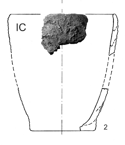 6.&nbsp;att. Apmestā keramika Tērvetes senvietās. Sprīdīšu parka apmetne. foto un zīmējums: B.&nbsp;Dumpe
